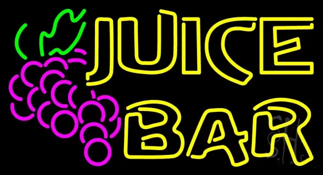 Double Stroke Juice Bar With Grapes LED Neon Sign