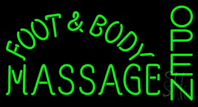 Foot And Body Massage Open LED Neon Sign