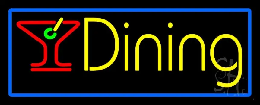 Dining With Martini Glass 1 LED Neon Sign