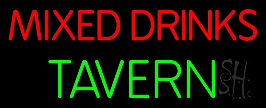 Mixed Drinks Tavern 1 LED Neon Sign