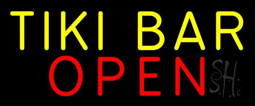 Tiki Bar Open 2 LED Neon Sign