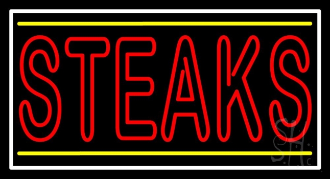 Double Stroke Red Steaks LED Neon Sign