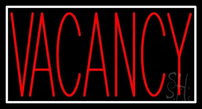 Red Vacancy With White Border LED Neon Sign