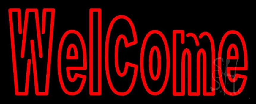 Double Stroke Red Welcome LED Neon Sign