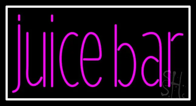 Pink Juice Bar With White Border LED Neon Sign