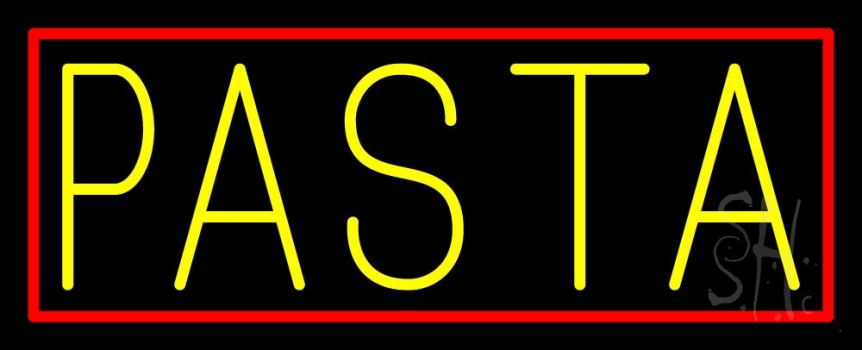 Yellow Pasta With Red Border LED Neon Sign