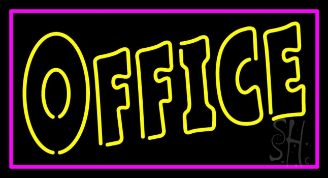 Double Stroke Office Pink Borer LED Neon Sign