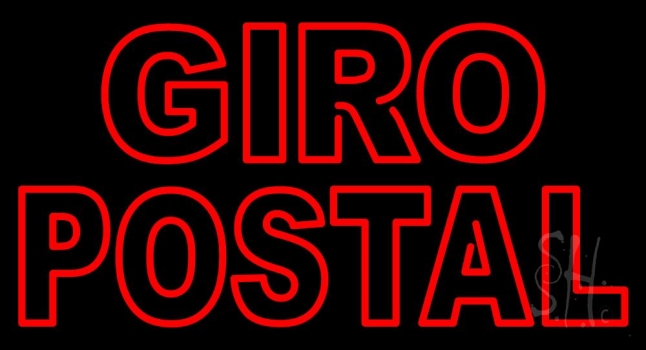 Double Stroke Red Giro Postal LED Neon Sign