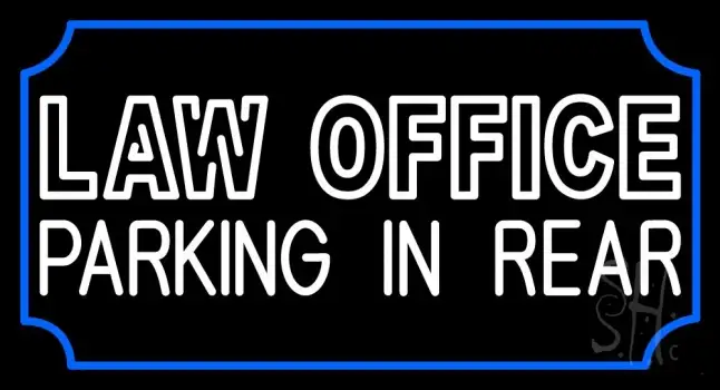 Law Office Parking In Rear LED Neon Sign
