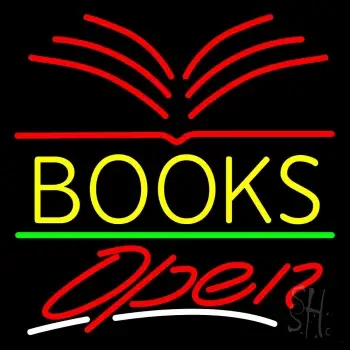 Yellow Books Open LED Neon Sign