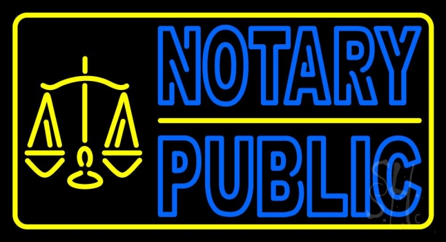 Double Stroke Notary Public Logo LED Neon Sign