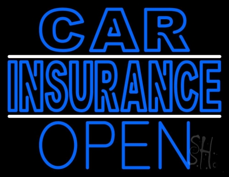 Double Stroke Car Insurance Open LED Neon Sign