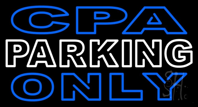 Double Stroke Cpa Parking Only LED Neon Sign