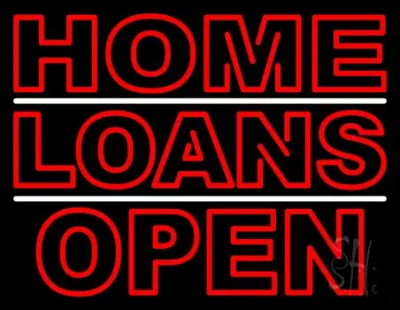 Double Stroke Home Loans Open LED Neon Sign