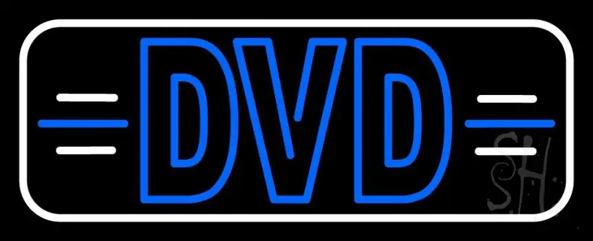 Dvd White Border LED Neon Sign