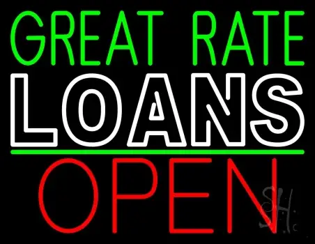 Great Rate Loans Open LED Neon Sign