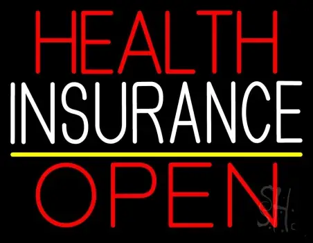 Health Insurance Open LED Neon Sign