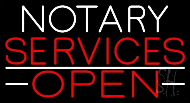 Notary Services Open LED Neon Sign