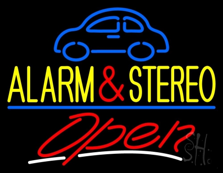 Car Logo Alarm And Stereo Open LED Neon Sign