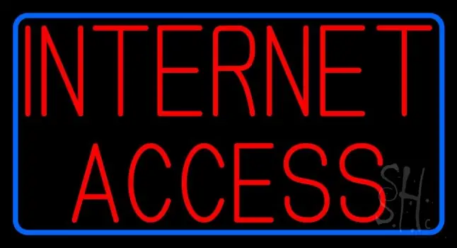 Red Internet Access With Blue Border LED Neon Sign