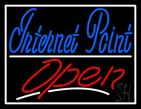 Blue Internet Point Open LED Neon Sign