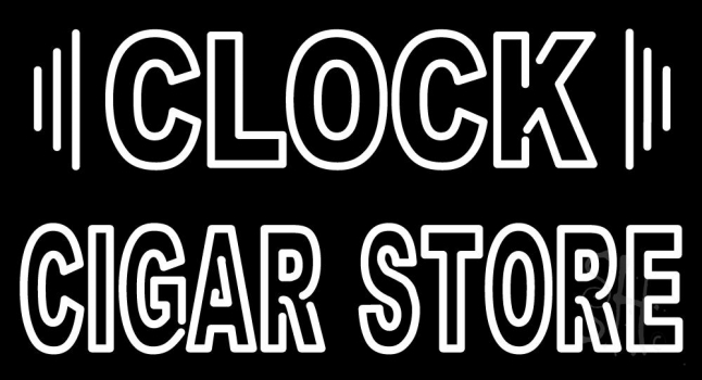 Clock Cigar Store LED Neon Sign