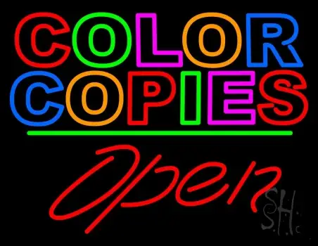 Color Copies 2 Open LED Neon Sign