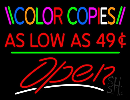 Color Copies As Low As 49 Open 3 LED Neon Sign