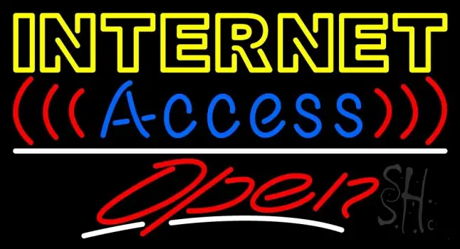 Double Stroke Internet Access Open LED Neon Sign