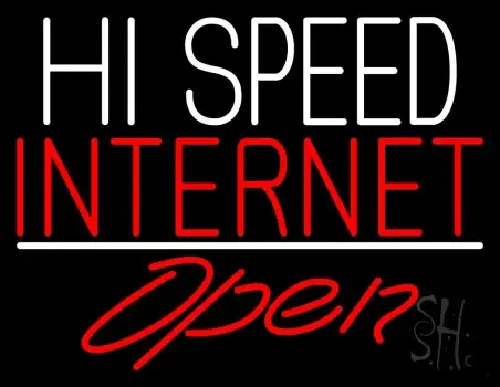 Hi Speed Internet Open LED Neon Sign