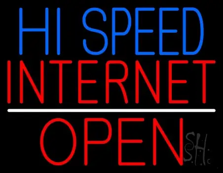 Hi Speed Internet Open LED Neon Sign
