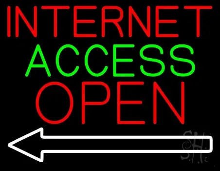 Internet Access Open With Arrow LED Neon Sign