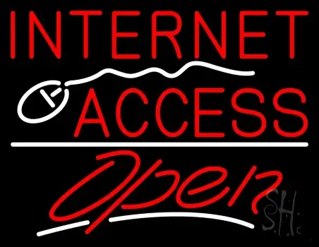Internet Access Open With Mouse Logo LED Neon Sign