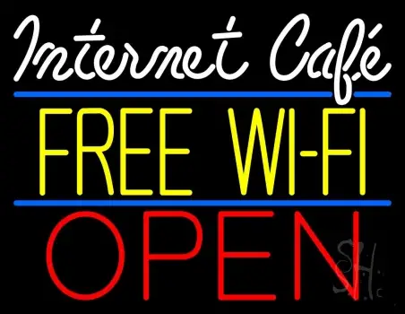 Internet Cafe Free Wifi Open LED Neon Sign