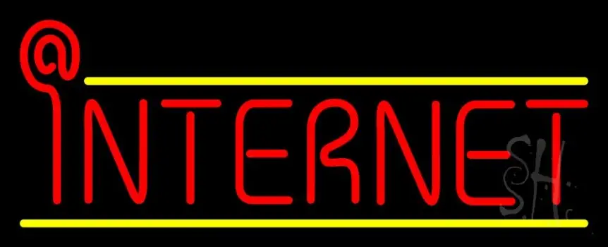 Red Internet Yellow Lines LED Neon Sign