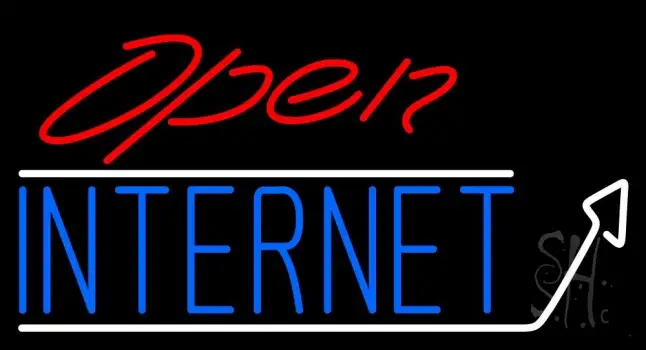 Internet Open With Arrow LED Neon Sign