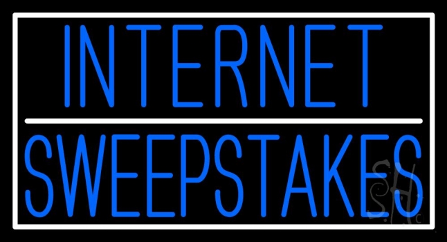 Internet Sweepstakes With White Border LED Neon Sign