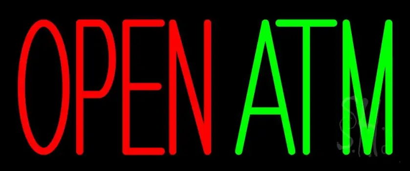 Open Atm 2 LED Neon Sign
