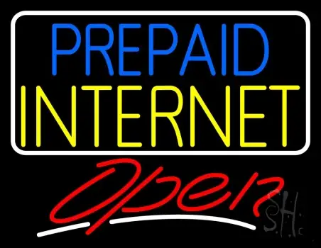 Prepaid Internet Open LED Neon Sign