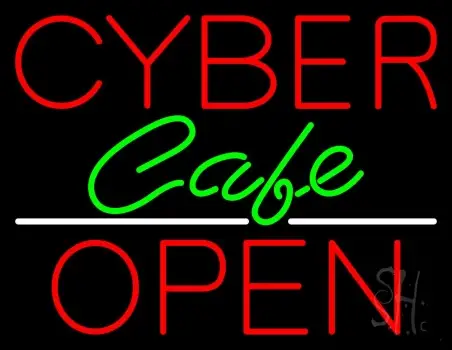 Red Cyber Cafe Open LED Neon Sign