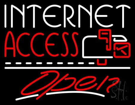Red Internet Access Open LED Neon Sign