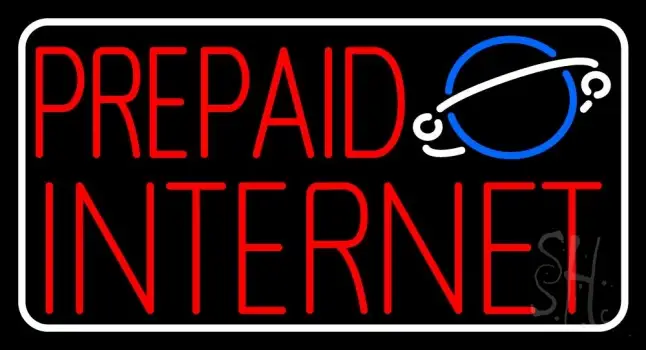 Red Prepaid Internet LED Neon Sign
