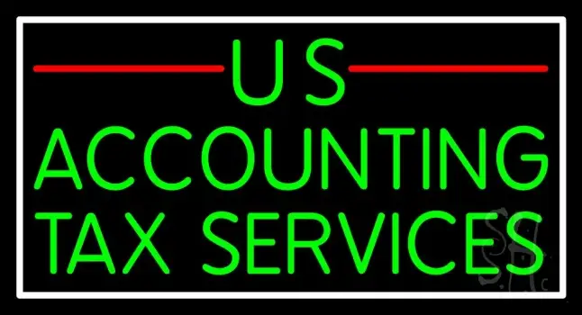 Us Accounting Tax Service 1 LED Neon Sign