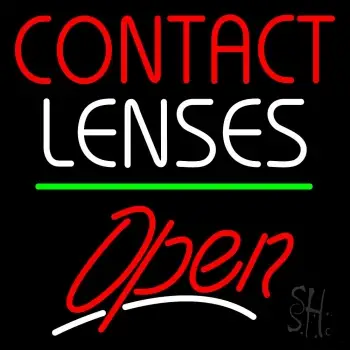 Contact Lenses Script2 Open Green Line LED Neon Sign