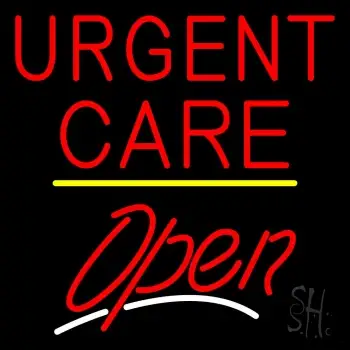 Urgent Care Script2 Open Yellow Line LED Neon Sign