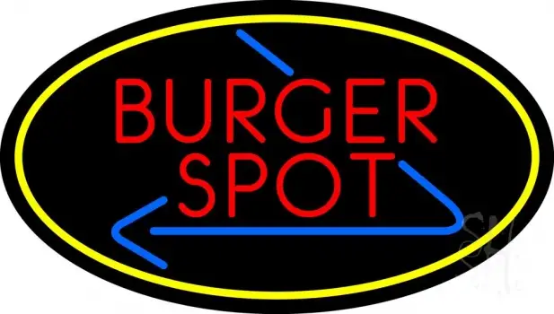 Burger Spot Oval LED Neon Sign