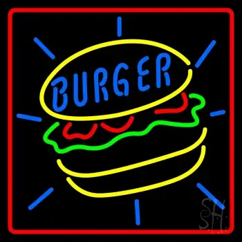 Burger With Border LED Neon Sign