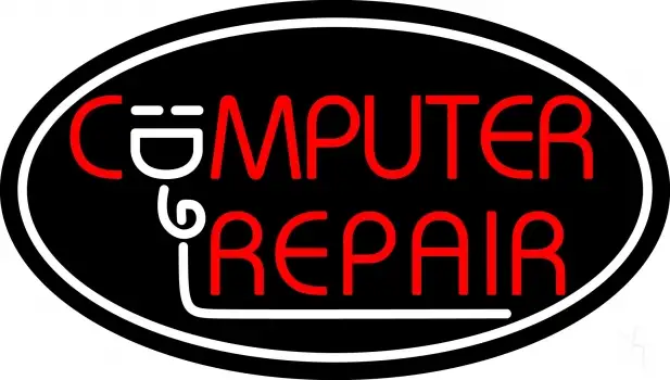 Computer Repair Oval With Mouse LED Neon Sign