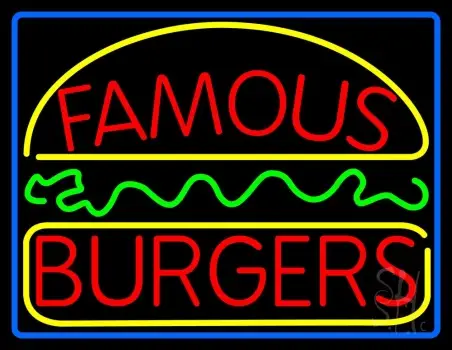 Famous Burgers LED Neon Sign