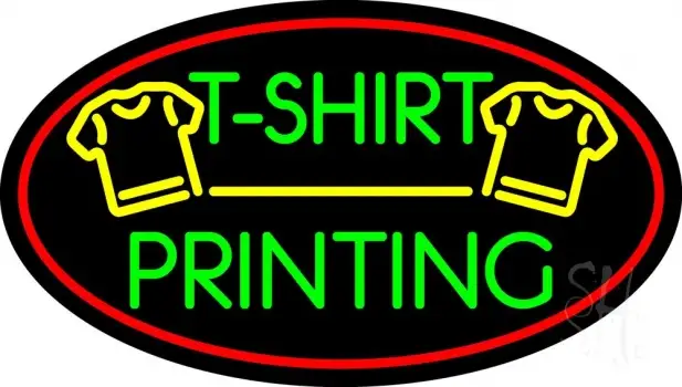 Tshirt Printing Red Oval LED Neon Sign